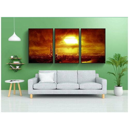 фото Набор модулных постеров для интерьера "город, облака, эйфелева башня" 60x90 см. в тубусе, без рамки lotsprints