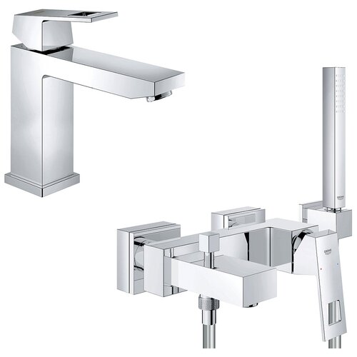 Комплект смесителей для ванной Grohe Eurocube SET609, хром душевой комплект grohe euphoria cosmopolitan 26404000 хром хром 1500 мм