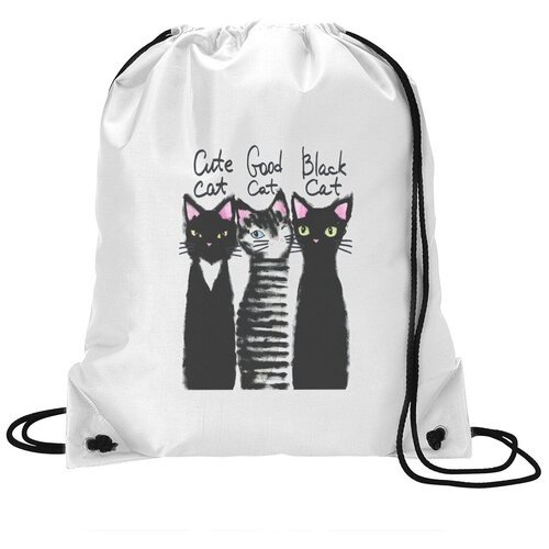 фото Сумка для обуви coolpodarok графика. три кота.cute cat good cat black cat