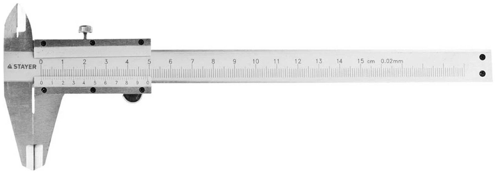STAYER Штангенциркуль STAYER "PROFI" "СМ-150-01" двусторонний с глубиномером нержавеющая сталь 150мм шаг 01мм