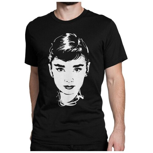 фото Футболка design heroes одри хепбёрн мужская черная 2xl
