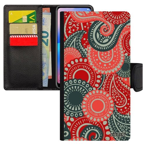 фото Защитный чехол книжка на телефон // xiaomi mi 8 // "кружевной узор" пейсли вязь, utaupia, розовый