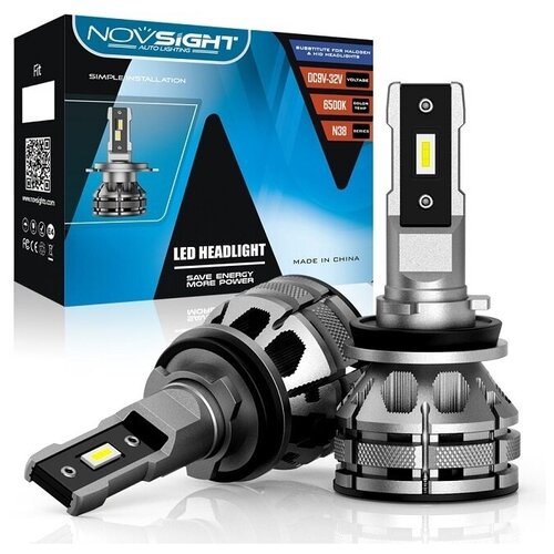 Светодиодная автомобильная лампа Novsight модель N38, цоколь H16 - 80Вт (2 шт) 6500K