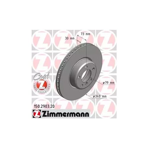 150290320 ZIMMERMANN Диск тормозной bmw 1 114/116/120/125 11-/bmw 3 316/318/320/328 11- coat z