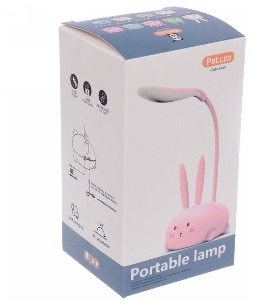 Настольная лампа «Marmalade-Зайчик» LED 9,2*6,8*28,5см цвет зеленый USB - фотография № 6