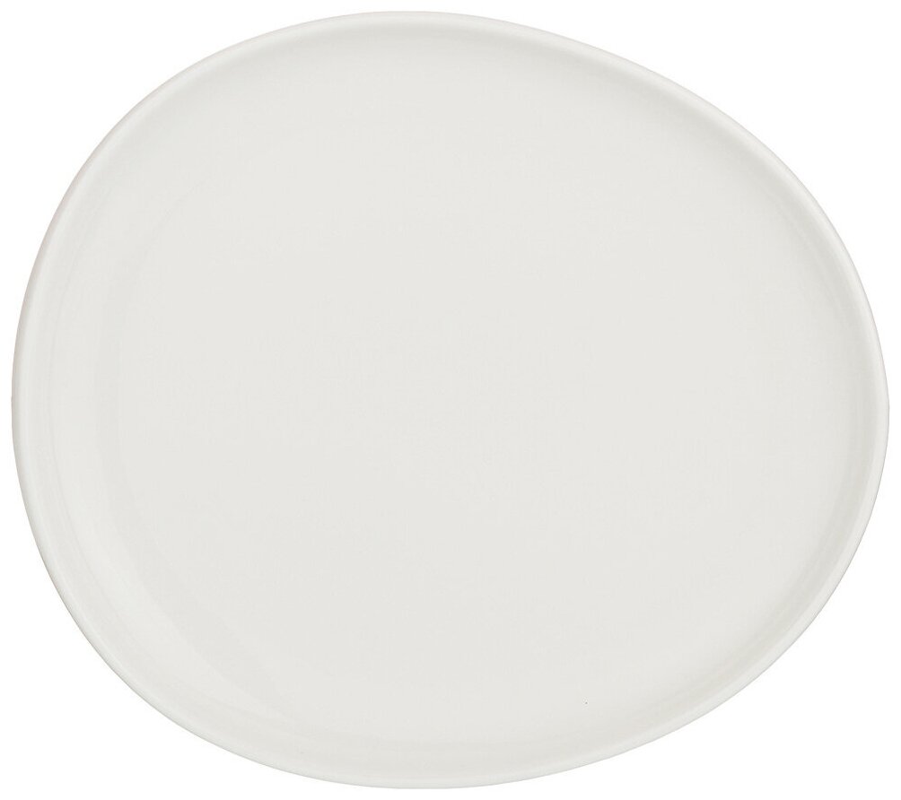 Тарелка десертная обеденная 23 см Bronco Fusion, фарфор, мелкая белая, для подачи блюд и сервировки стола