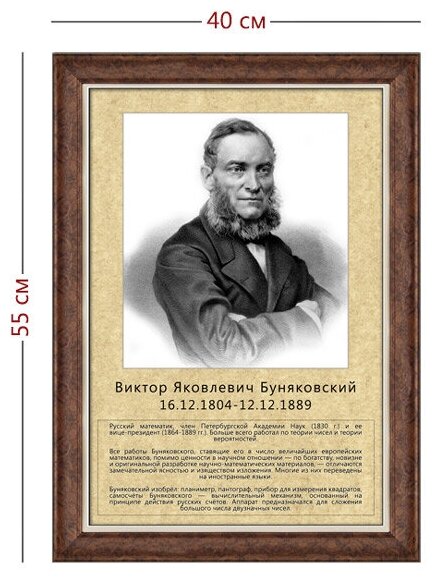 САМОСЧЁТЫ БУНЯКОВСКОГО. Известный русский математик, академик Виктор Яковлевич Б