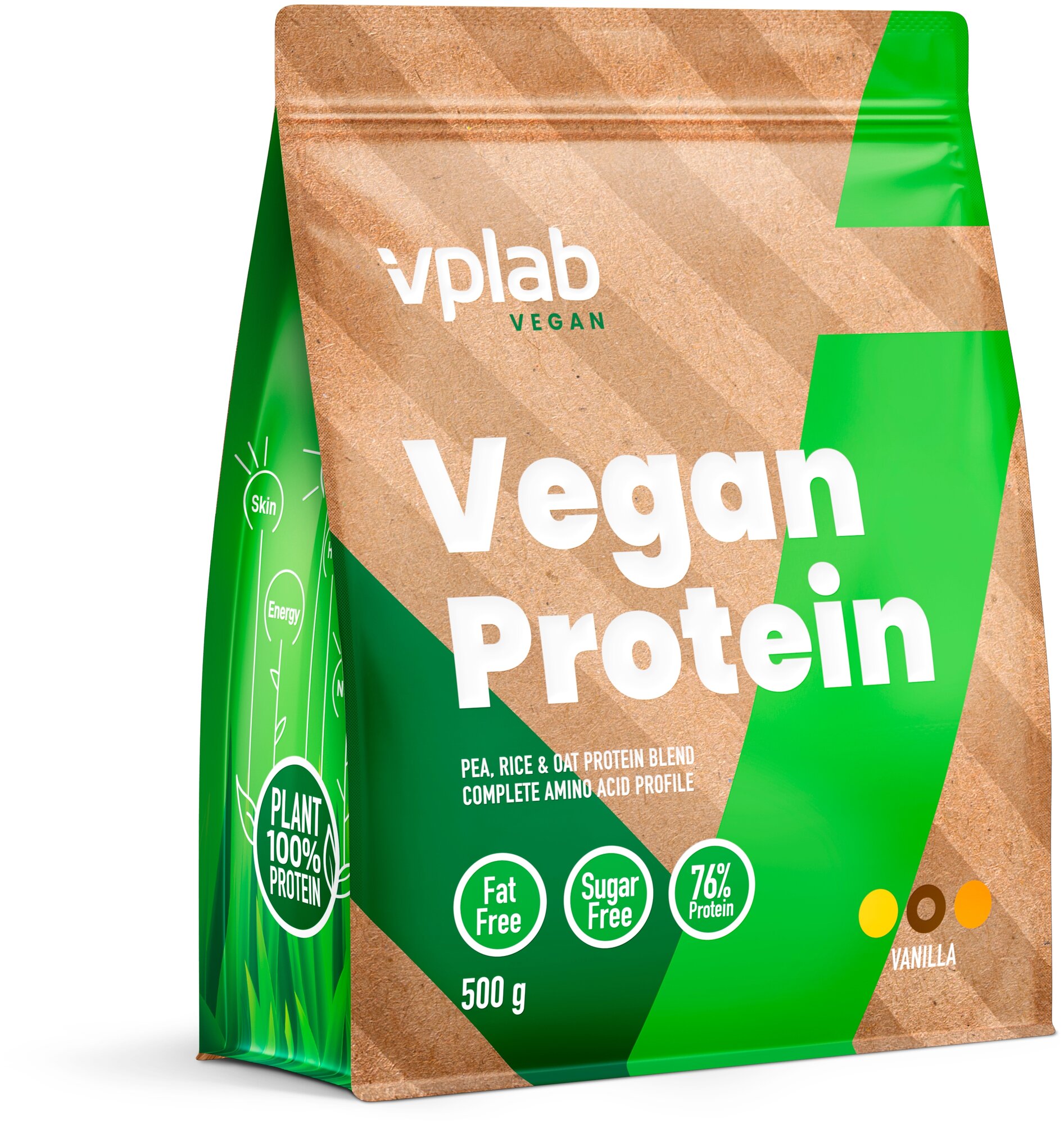 Веганский протеин / VPLAB / Vplab Family / Vegan Protein / Vanilla / 500 g