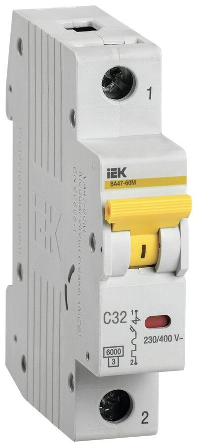 Автоматический выключатель IEK ВА47-60M (C) 6кА