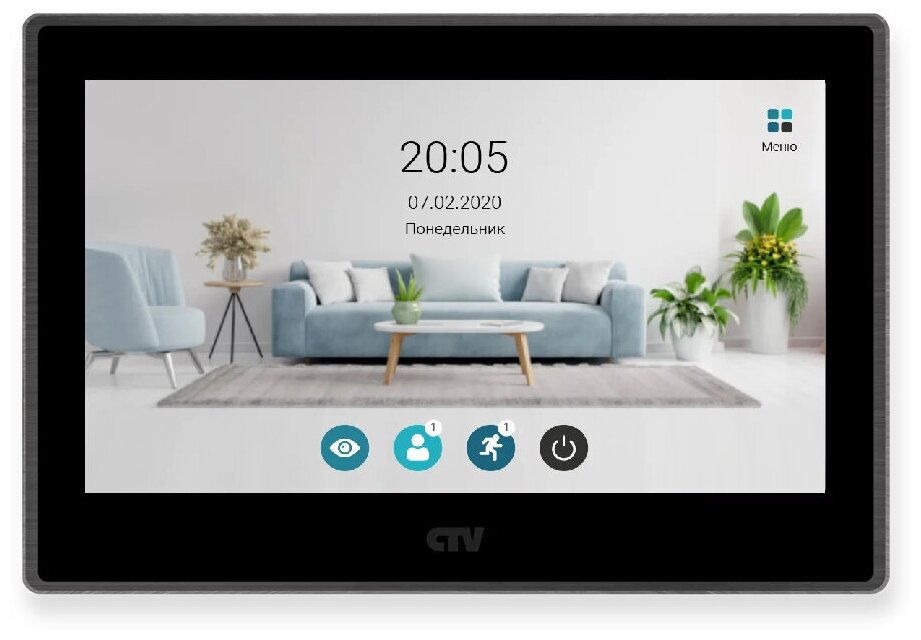 Видеодомофон с WIFI CTV-M5702 Black