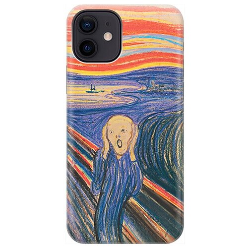 фото Ультратонкий силиконовый чехол-накладка для apple iphone 12 / 12 pro с принтом "крик" gosso