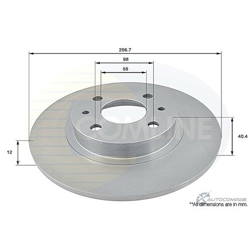 Диск торм ALFA 145 146 155 FIAT BRAVA MAREA PUNTO TIPO 87 ПЕР НЕ вент 257X12 С покрытием COMLINE ADC1802