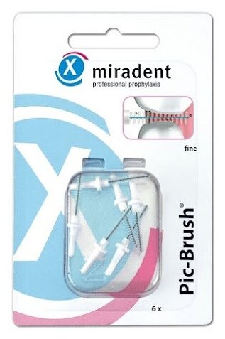 Запасные ершики miradent Pic-Brush White, белые