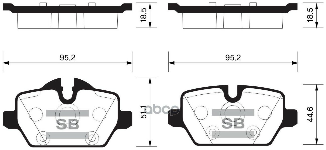 Колодки дисковые задние для bmw e87 1.6i/1.8d 04 Sangsin SP2161