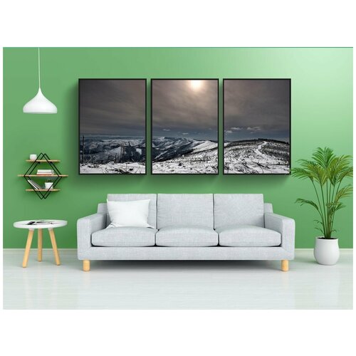 фото Набор модулных постеров для интерьера "снег, зима, за пределами" 60x90 см. в тубусе, без рамки lotsprints