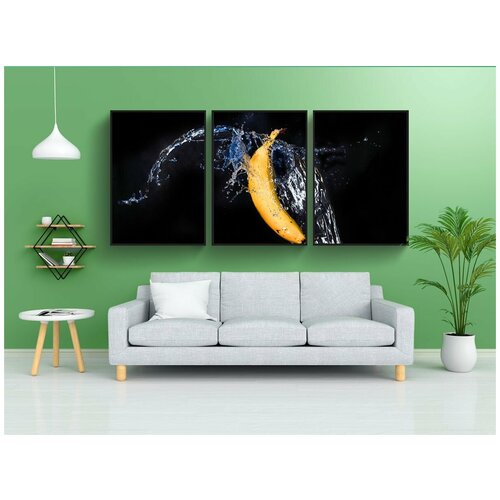 фото Набор модулных постеров для интерьера "банан, фрукты, здоровый" 60x90 см. в тубусе, без рамки lotsprints