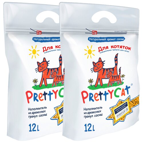 pretty cat wood granules наполнитель древесный для туалета кошек 10 кг х 4 шт PRETTY CAT WOOD GRANULES наполнитель древесный для туалета кошек (12 + 12 л)