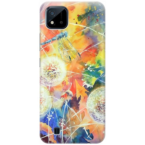 фото Ультратонкий силиконовый чехол-накладка для realme c20 / c11 (2021) с принтом "одуванчики" gosso