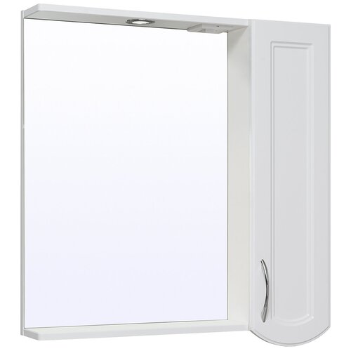 Зеркало шкаф для ванной / с подсветкой / Runo / Неаполь 75 /правый / полка для ванной