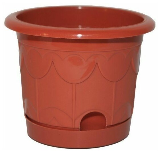 Горшок для цветов  Тюльпан  терракотовый 2 9 л  с поддоном 
