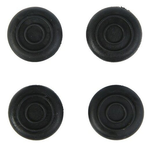 Тундра Накладка мебельная круглая тундра, d=25 мм, 4 шт, черная