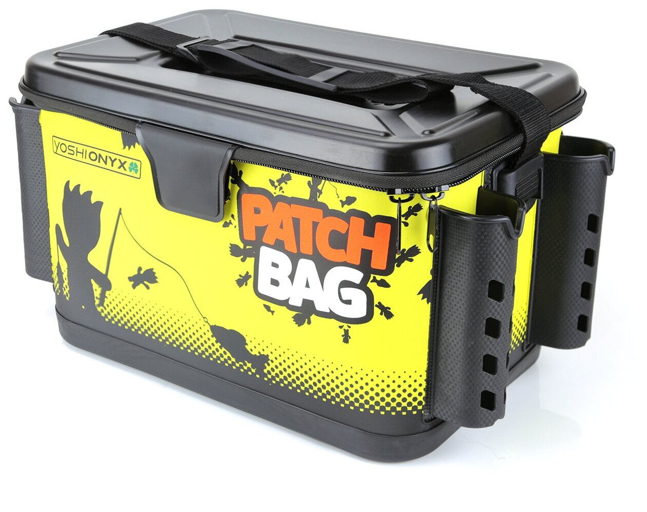 Сумка для снастей Yoshi Onyx Patch Bag с держателями для спиннингов, черно-желтая