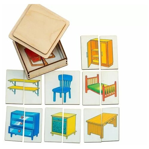 Картинки-половинки Мебель Smile Decor пазлы вкладыши игрушки