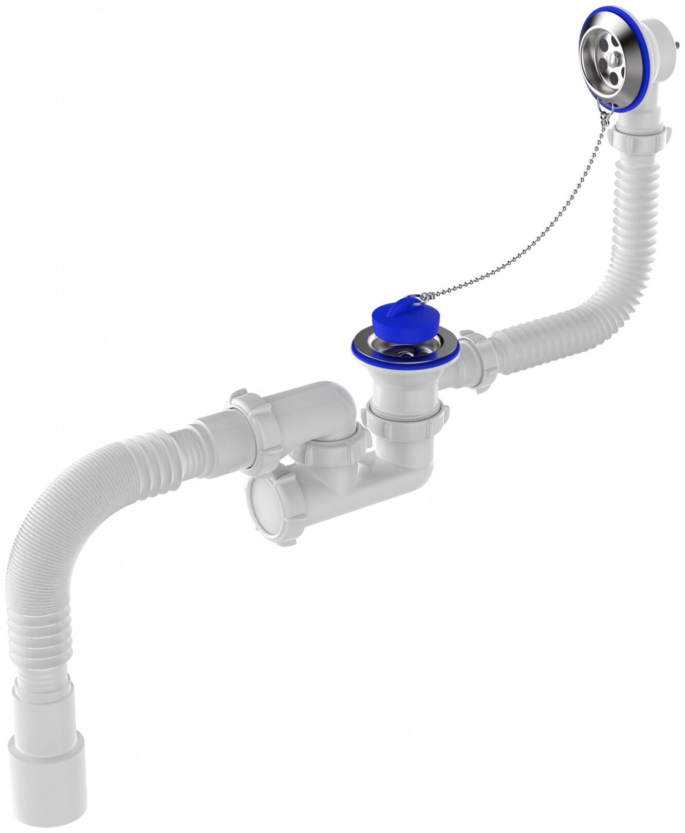 Сифон для ванны Aquant, с выпуском и переливом, регулируемый 40х40/50 мм 1262542 - фотография № 3