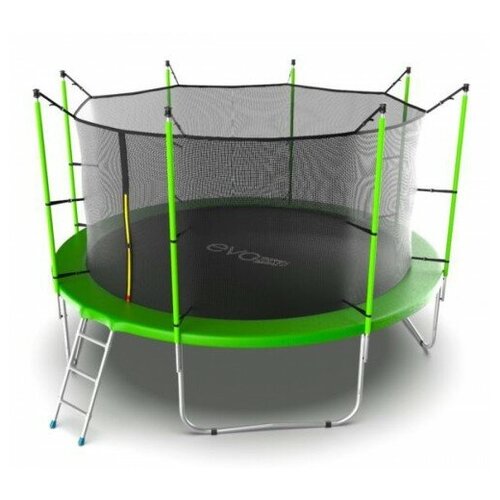 фото Батут с внутренней сеткой и лестницей evo jump internal 12ft (green) evo fitness