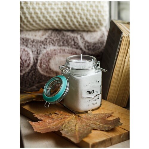 Свеча Насыпная / стеарин в гипсовом кашпо с крышкой / Свеча в банке / Свеча в подсвечнике