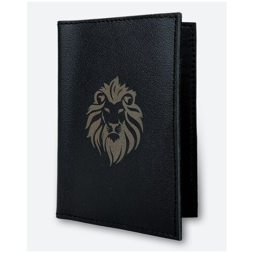 Обложка для паспорта KAZA Лев знак зодиака черный