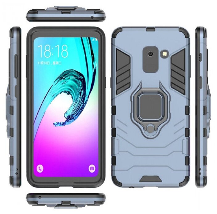 Transformer Ring Противоударный чехол под магнитный держатель для Samsung Galaxy A8 (2018) — фото 1