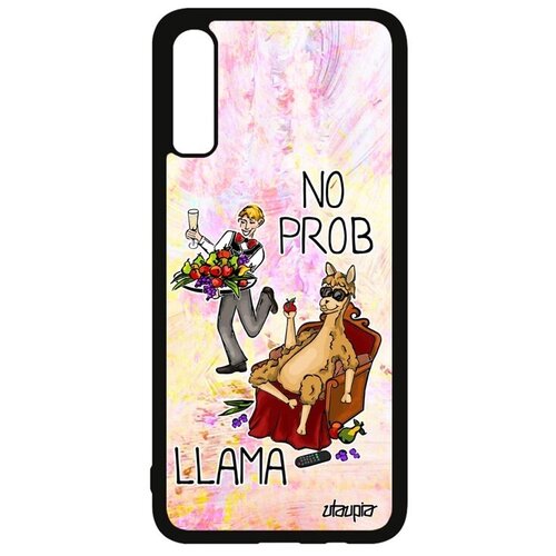 фото Дизайнерский чехол на смартфон // samsung galaxy a70 // "no prob lama" супер лама super lama, utaupia, светло-розовый