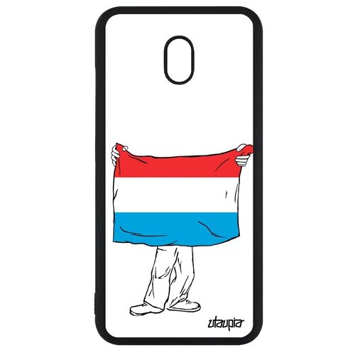 фото Противоударный чехол для мобильного // xiaomi redmi 8a // "флаг люксембурга с руками" стиль дизайн, utaupia, белый