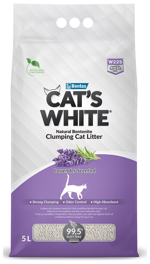 Наполнитель для кошачьего туалета Cat's White Lavender комкующийся с нежным ароматом лаванды (5л) - фотография № 12