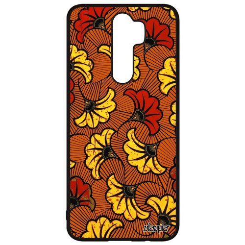 фото Ударопрочный чехол для мобильного // xiaomi redmi note 8 pro // "африканский принт" мотив дизайн, utaupia, оранжевый