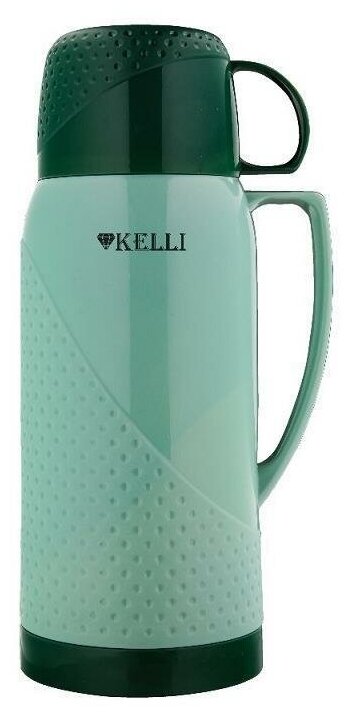 фото Термос KELLI KL-0969 Зелёный со стеклянной колбой 1,8л