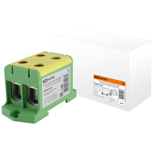 Клеммы на DIN-рейку TDM Клемма вводная силовая КВС 4 ввода 16-95 кв. мм. желтая/зеленаяTDM SQ0833-0106