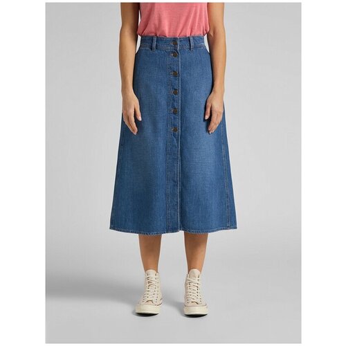 Юбка LEE Button Through Long Skirt L38TNAHN женская, цвет синий, размер 24
