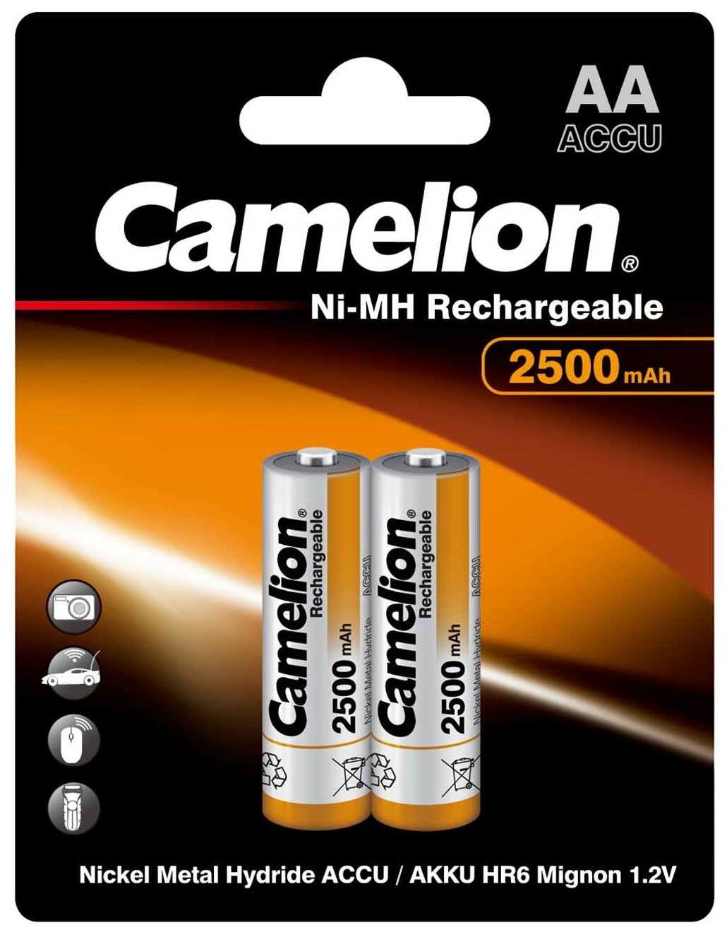 Аккумулятор Camelion AA 2500mAh Ni-Mh BL-2