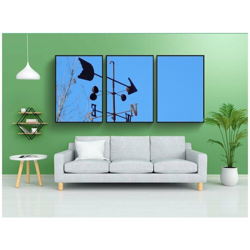 фото Набор модулных постеров для интерьера "ветер, флюгер, погода" 60x90 см. в тубусе, без рамки lotsprints