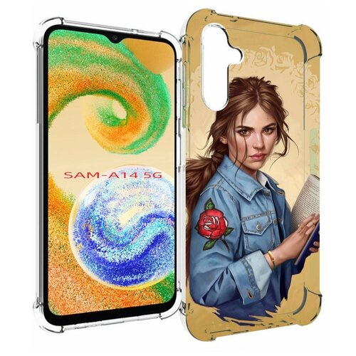 Чехол MyPads девушка-в-бежевом-фоне для Samsung Galaxy A14 4G/ 5G задняя-панель-накладка-бампер