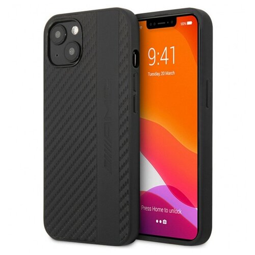 фото Чехол cg mobile amg pu carbon effect stripe hard для iphone 13, цвет черный (amhcp13mblsca)