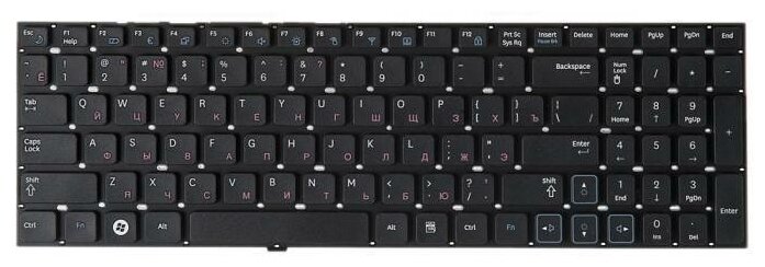 Keyboard Клавиатура для ноутбука Samsung RV511 черная без рамки гор Enter ZeepDeep 762₽
