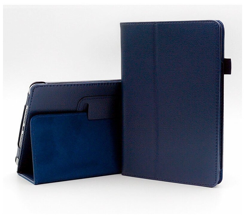 Чехол книжка для планшета Apple iPad Mini 6 (8.3" 2021) кожаная (темно-синий)