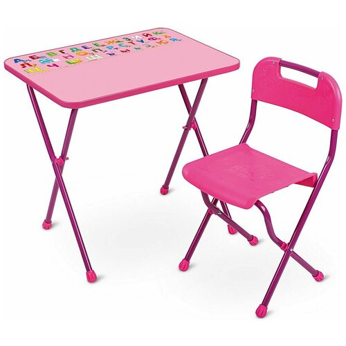 фото Набор детской складной мебели nika by inhome нми1/р, для возраста 3-7 лет, розовый