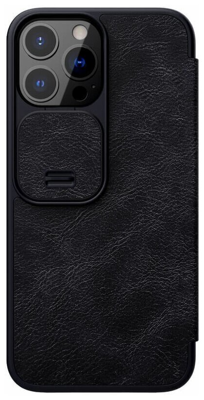 Кожаный чехол-книжка Nillkin Leather Qin Pro c защитой камеры для iPhone 13 Pro Max черный