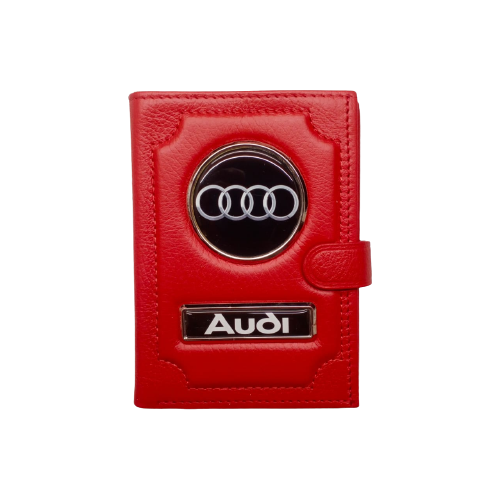 Обложка для автодокументов Audi 1-6-1117, красный