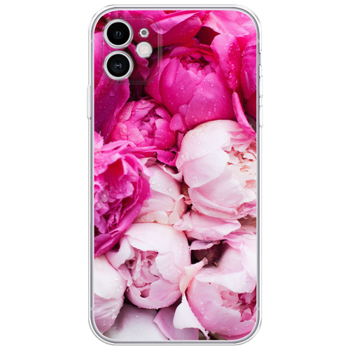 Силиконовый чехол на Apple iPhone 11 / Айфон 11 Пионы розово-белые силиконовый чехол на apple iphone 8 айфон 8 пионы розово белые