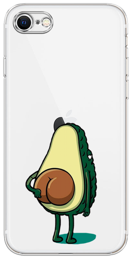 Силиконовый чехол на Apple iPhone SE 2020 / Айфон SE 2020 Попа авокадо, прозрачный